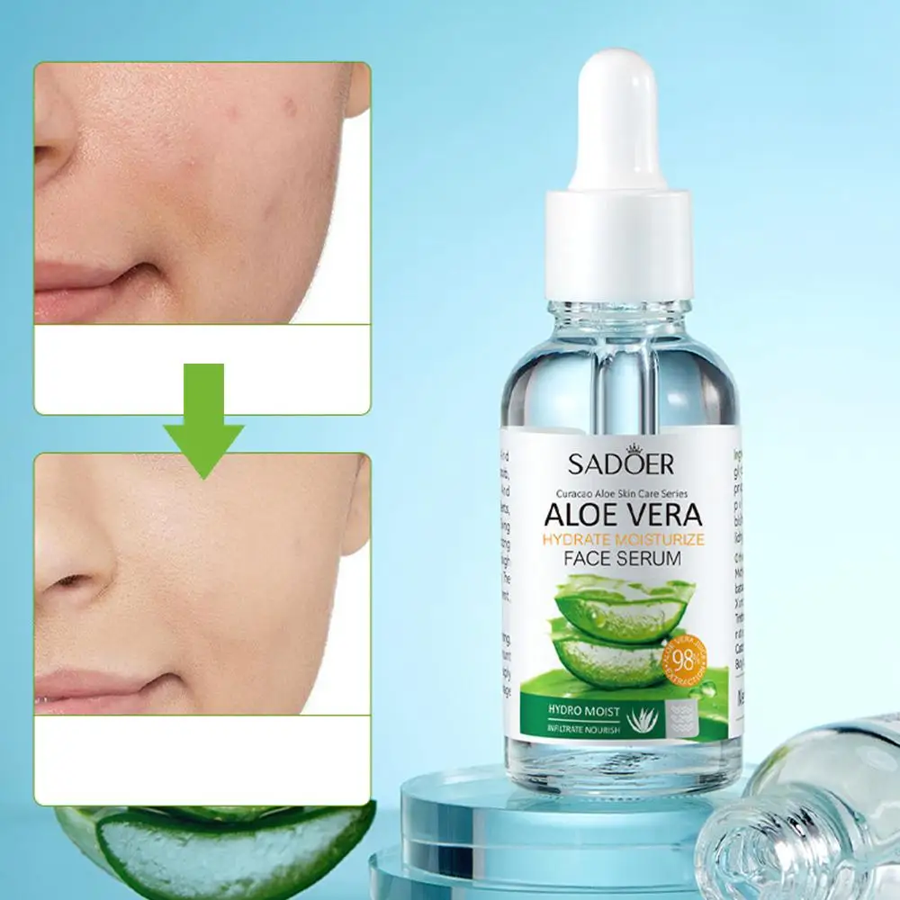 

30ml Aloevera Face Serum Hydrating Aloevera Essence For Men And Women Anti Acne Aloe Essence Neck & Facial Care Face Serum N6D0