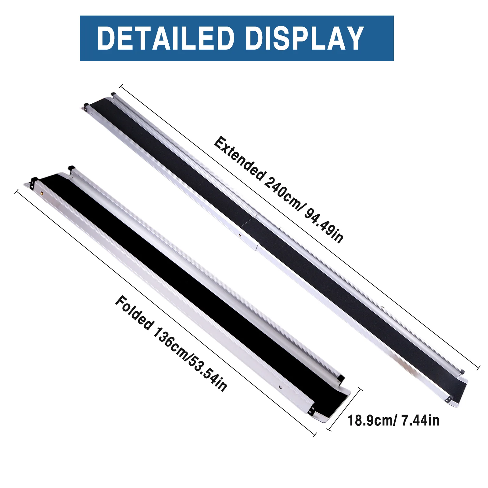 Adjustable Aluminum Ramps with Handbags Non-Skid Aluminum Handicap Ramps Folding Threshold Wheelchair Ramp for Doorways