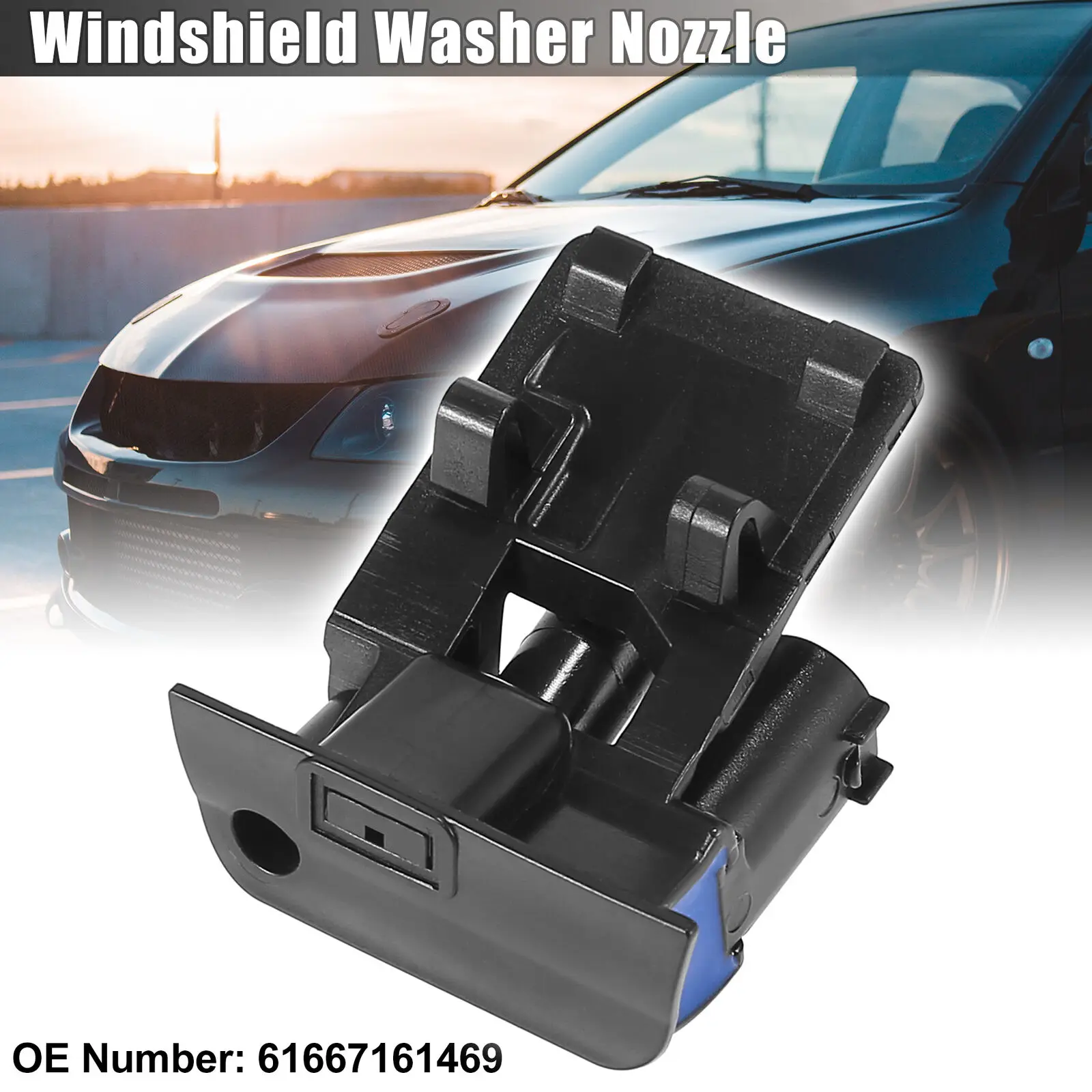 

Durable New Practical Useful Nozzle Spray Jet Cleaning 5.3x4cm 61667161469 Black For BMW 06-10 E70 Left/Right