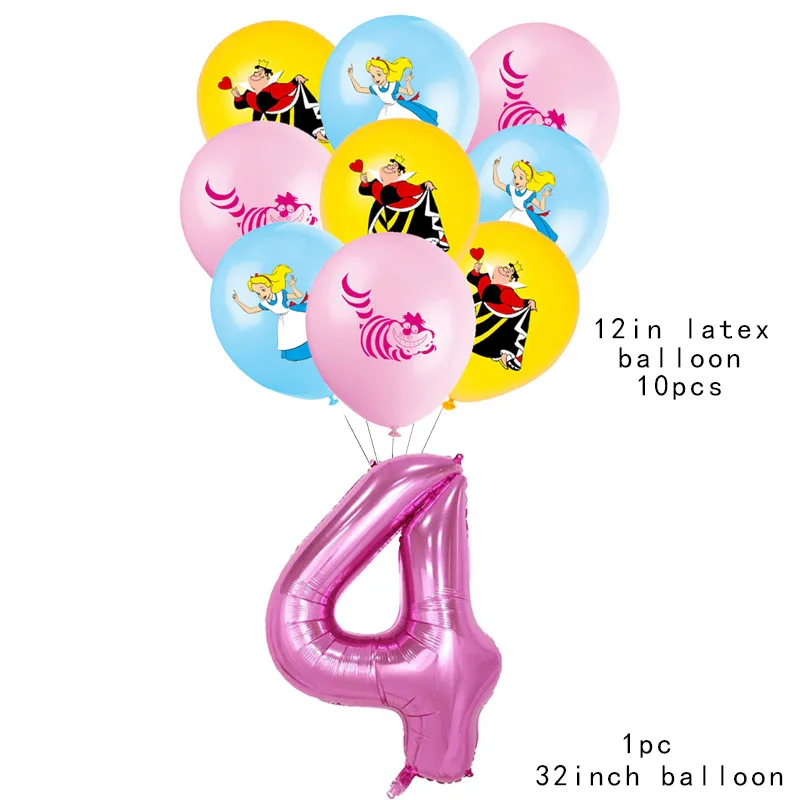 New Alice In Wonderland Party Decorations Set Latex Balloons