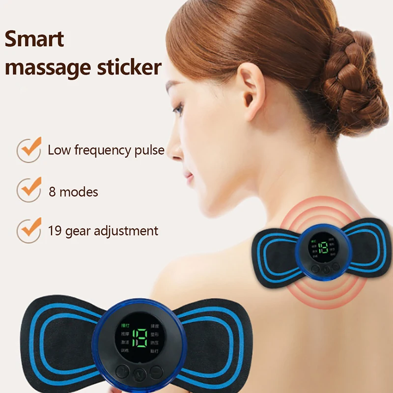 

Portable EMS Neck Stretcher Electric Massager 8 Mode Cervical Massage Patch Pulse Muscle Stimulator Relief Pain