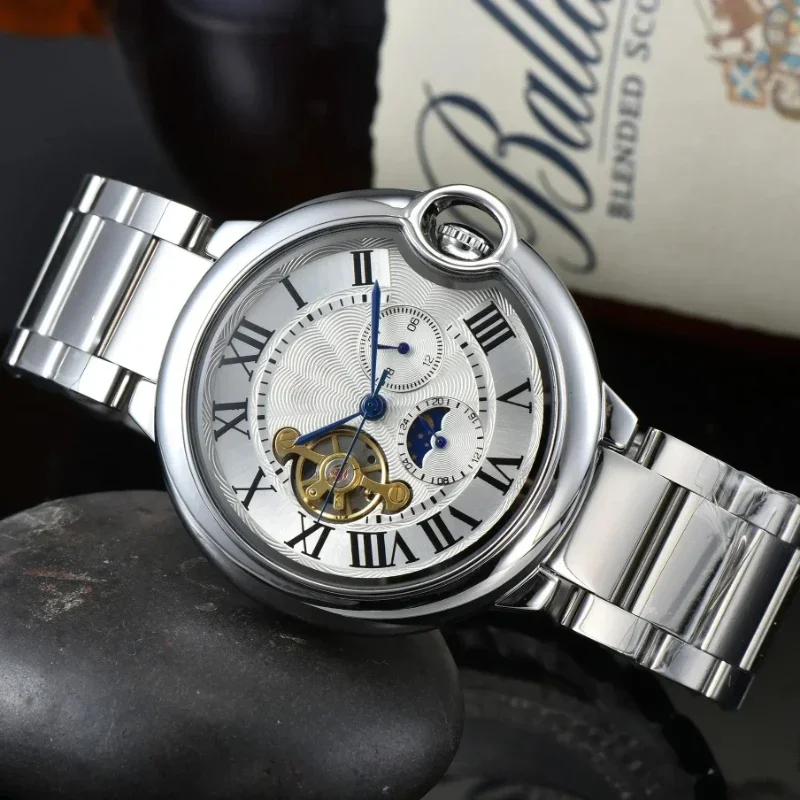 

2024 New Top AAA Watches for Mens Luxury Multifunction Full Steel Automatic Mechanical Tourbillon Watch High Qulaity AAA Clock