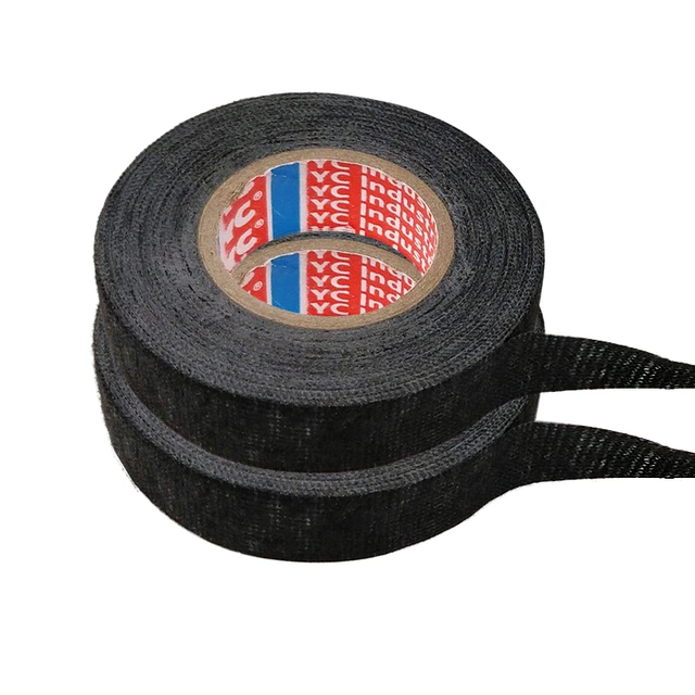 19mmx15M Strong Adhesive Cloth Fabric Tape Black Automotive Heat-induced  Wiring Harness Car Anti Rattle Self Adhesive Felt Tape