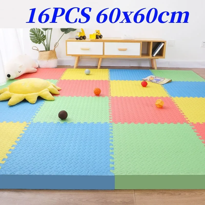 Tatame Puzzle Mat Thick 1.2cm Baby Game Mat 60x60cm Play Mats 16PCS Baby Play Activity Gym Game Mats Floor Foot