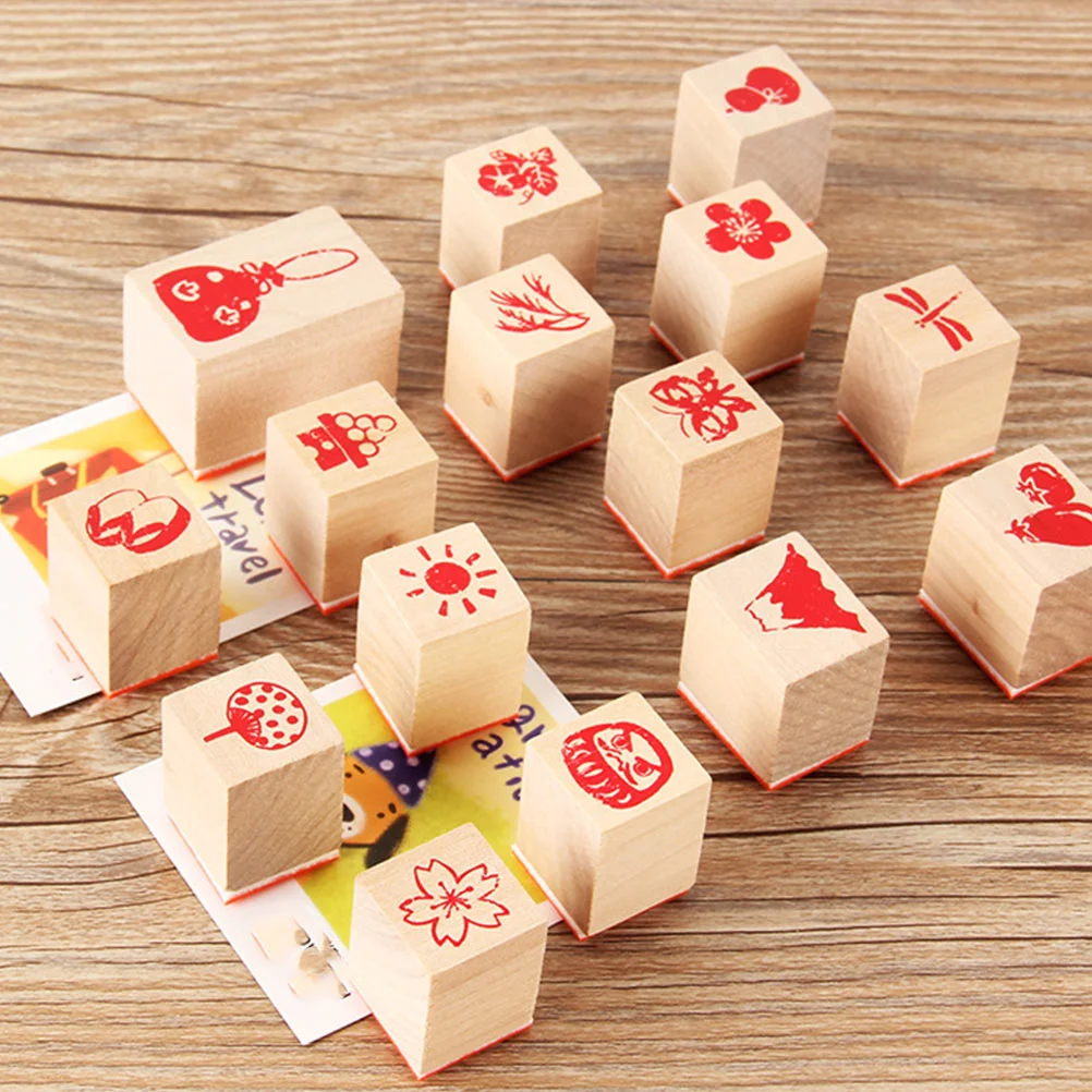 도장 DIY 핸드 계정 섬세한 장식 인쇄 공예 플래너, 창의적인 나무 스크랩북, 2 세트