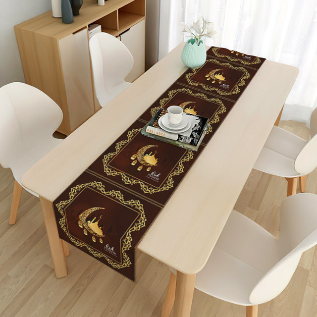 Eid al-Fitr Muslim Eid Decoration Tablecloth Moon Festival Home Long Tablecloth Placemat Mubarak Decorative Tablecloth