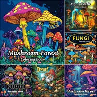 1pc Art Coloring Book 24Page Coloring Book Gift For Birthday Relieve Stress Kill Time Graffiti Painting Drawing Mushrooms Forest 1