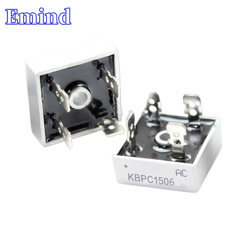 2Pcs KBPC1506 Bridge Rectifier 15A/600V DIP-4 Square Bridge Cuttable Feet GBU Footprint Bridge Stack