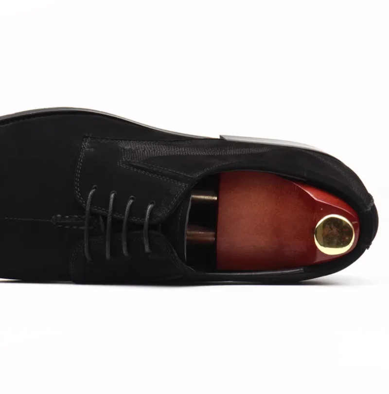 Neue Wildlederschuhe für Herren, spitze Zehenpartie, britischer Stil, echtes Leder, Nubuk, formelle Business-Kleidung, Bürokleidung – Detail 4