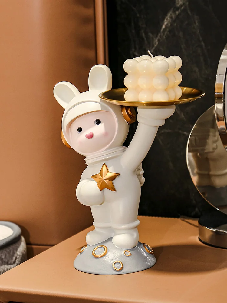 

Creative Space Rabbit Tabletop Decorations Accessories Home Decor Figurines for Interior Living Room Key Storage Ornaments