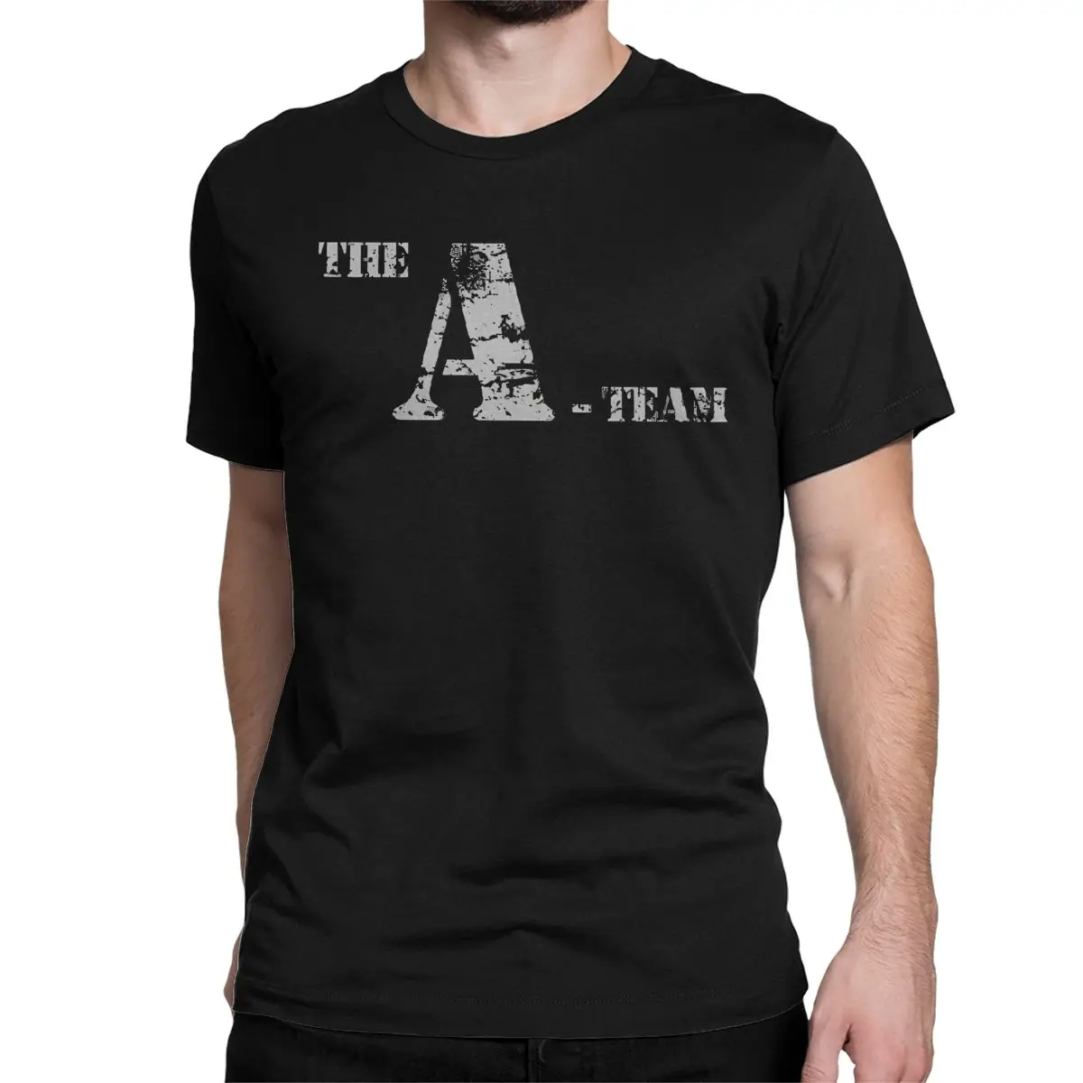 thumbnail image 1 of Camisetas con el logo del Equipo A para hombre y mujer, divertidas camisetas de algodón, cuello redondo, manga corta, ropa de fiesta, 1 of 6