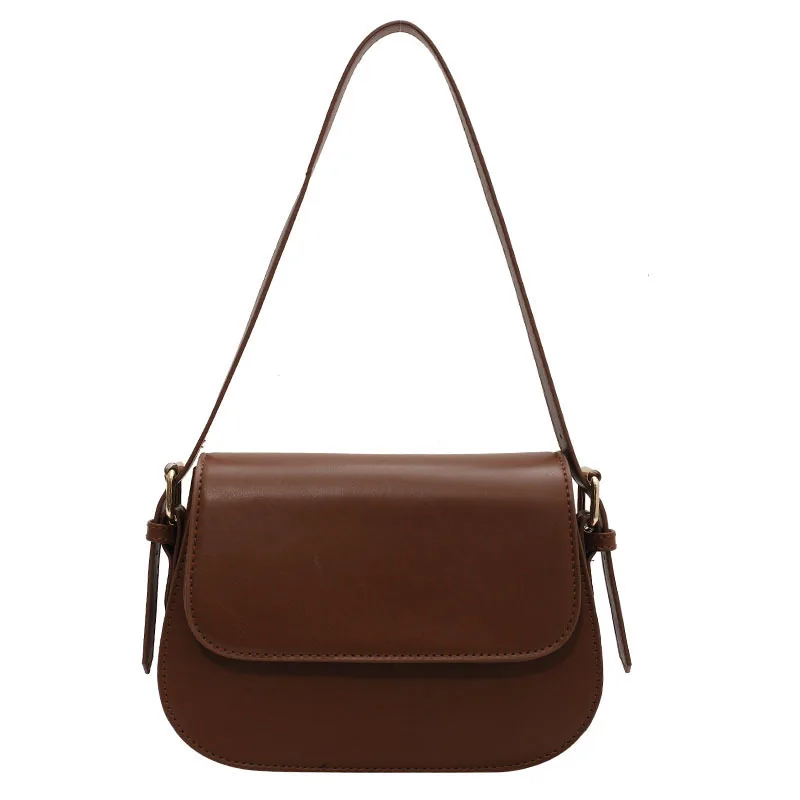 Simplicity Trendy Saddle Shoulder Bag Women PU Leather