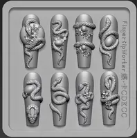 1Pc Snake Rose Skeleton Vintage Bow Flower Window 3D Acrylic Mold Nail Art Decorations  DIY Silicone Nail Templates Nail Mold 1