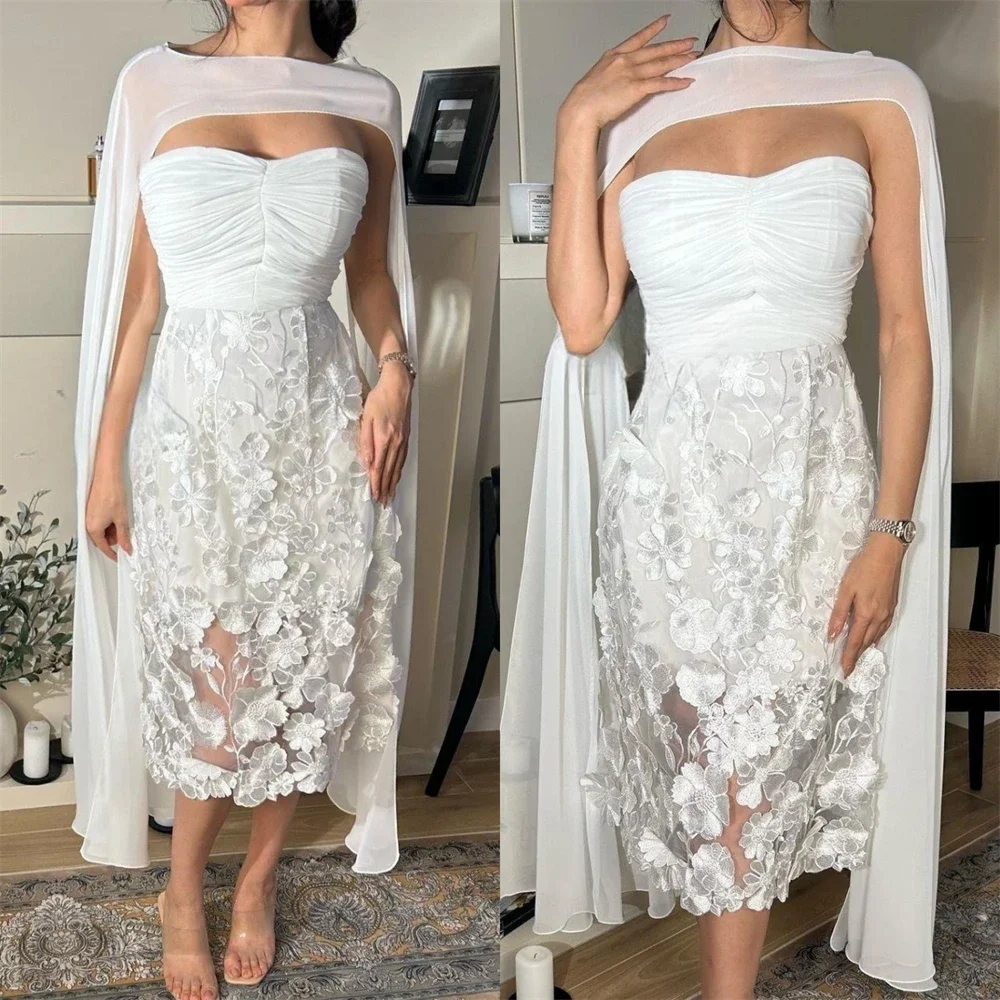 

Женское шифоновое вечернее платье без бретелек, с цветами