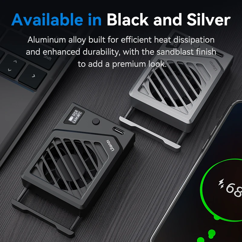 Ulanzi CA25 Camera Cooling Fan 2-Speed Adjustable Real-Time Temperature Monitor For Long-Time Video Recording Sony Canon FUIFLM