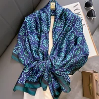 180x90 Cm Large Silk Soft Scarf Women Stylish Print Long Shawl Handkerchief Summer Elegant Travel Wrap Hot 3