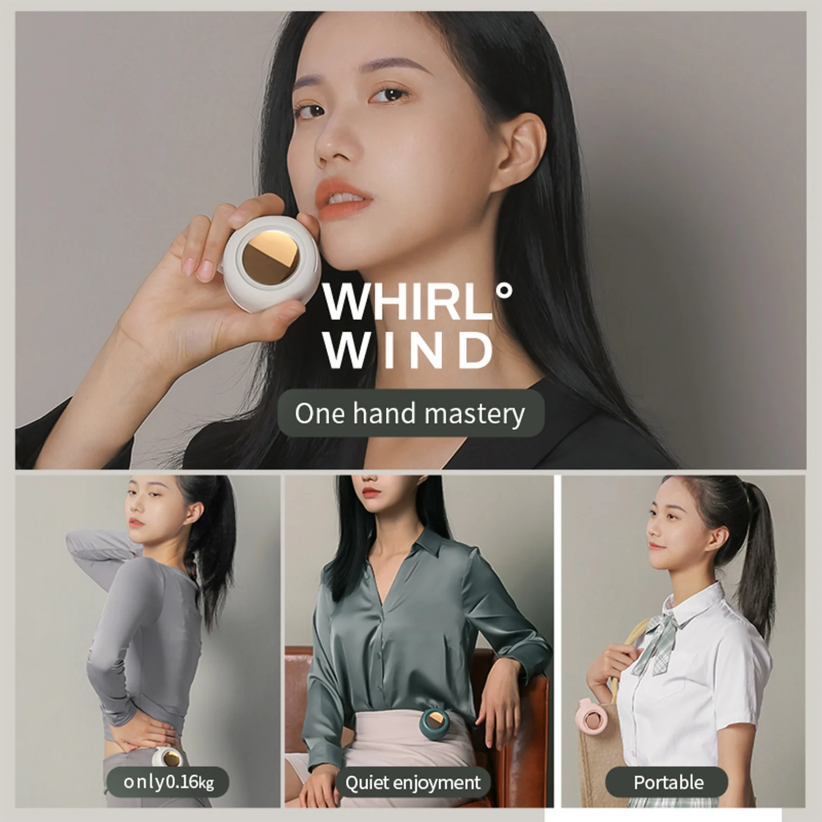 Portable Silent Mini Bladeless Electric Fan Powerful Cooling Clip On USB Rechargeable Personal Wearable Outdoor Office Fan