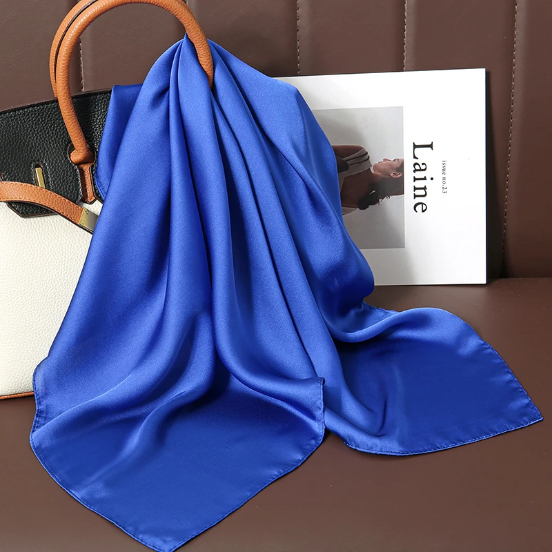 Luxury Silk Square Scarf - 21 Colors 70cm Neck Tie Shawl Womens Hair Bandana  Headscarf