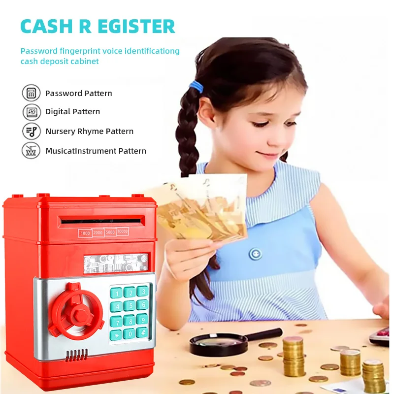 

Piggy Bank ATM Password Money Box Cash Coins Saving Box Electronic Bank Safe Box Automatic Deposit Banknote Kids Birthday Gifts