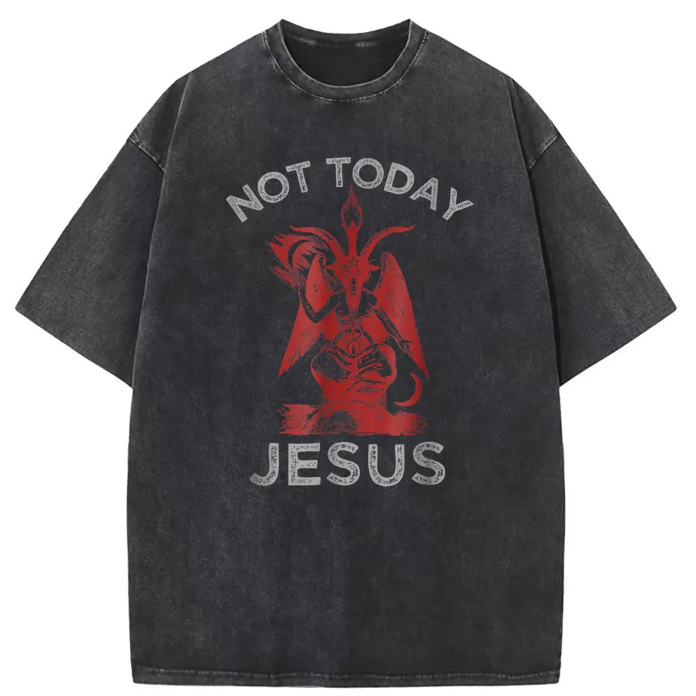 

Satan Tshirt Not Today Jesus Sweatshirts Summer/Fall Tshirts Men Long Sleeve Family Printed On Sale Clothing Beach Women Tshirt