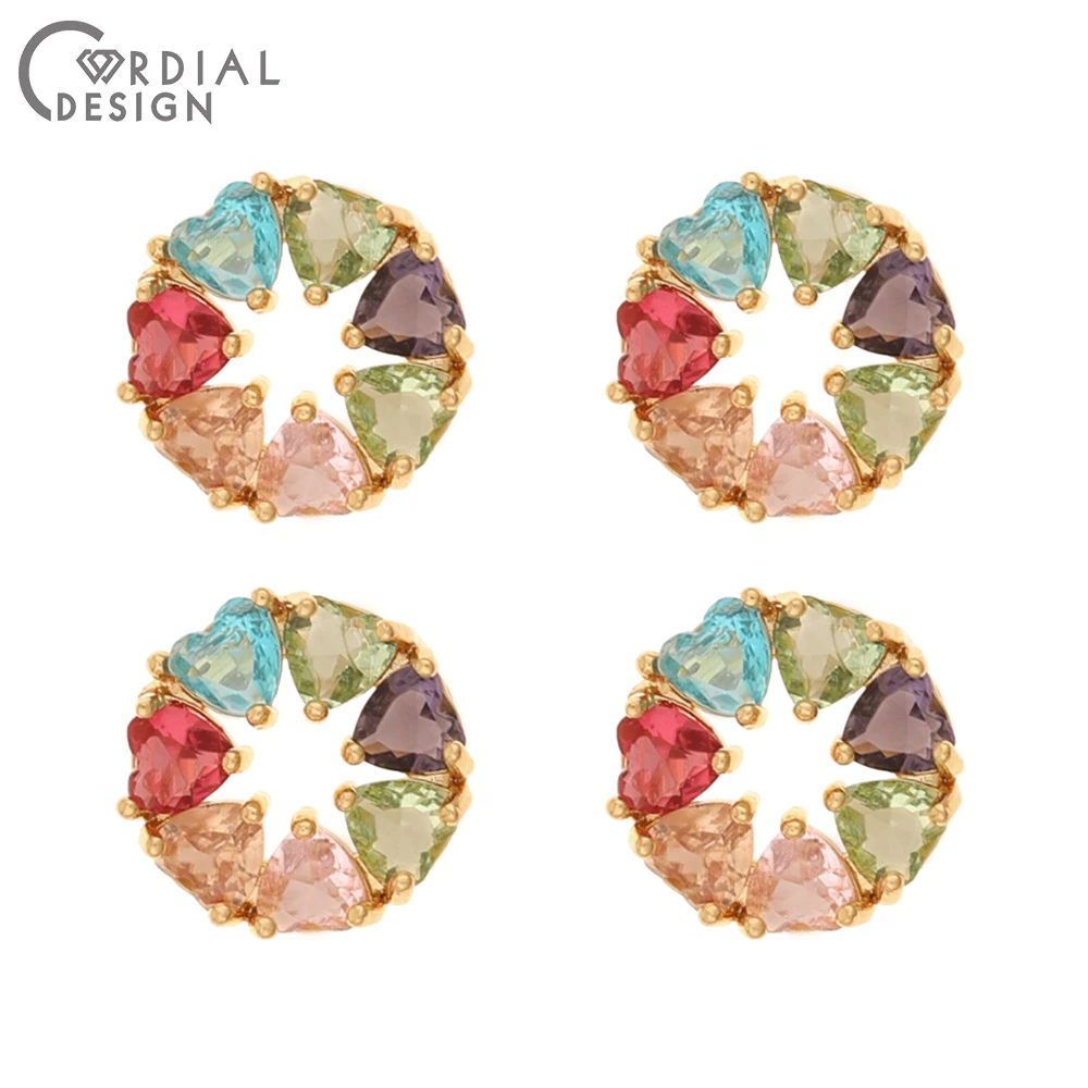 Cordial Design 30Pcs 12*12MM Jewelry Accessories/CZ Charms/Multicolor Round Shape/DIY Pendant/Jewelry Findings & Components - cordial