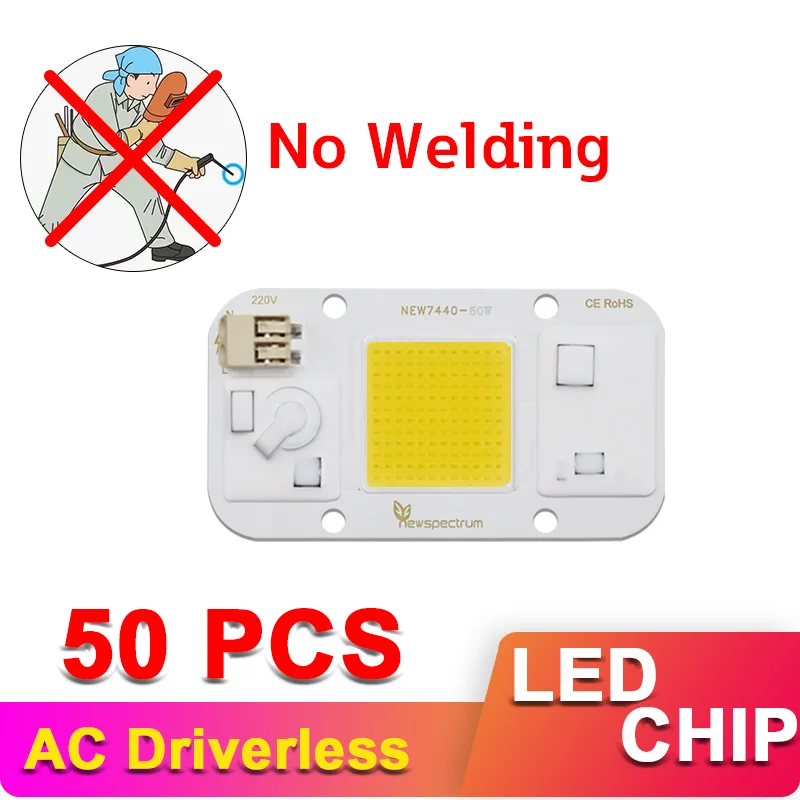 

50 PCS Min Order Driverless Chip LED COB 50W 20W 30W Solderless Flood Light Beads Spotlight Outdoor Lamp Chip COB LED 220V