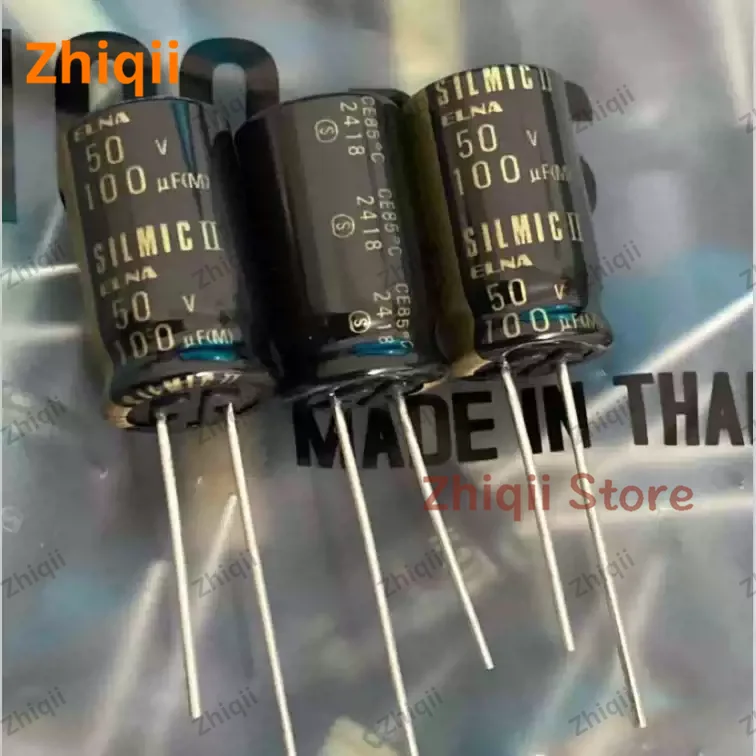Original new 100UF 50V Japanese ELNA capacitor 50V100UF 12.5*20mm SILMIC II copper pin RFS 5pcs/10pcs