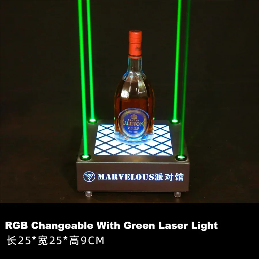Glowing Bar Wine Champagne Glorifier VIP Liquor Bottle Presenter With Laser Light Nightclub KTV Serving Tray Wine Display Rack