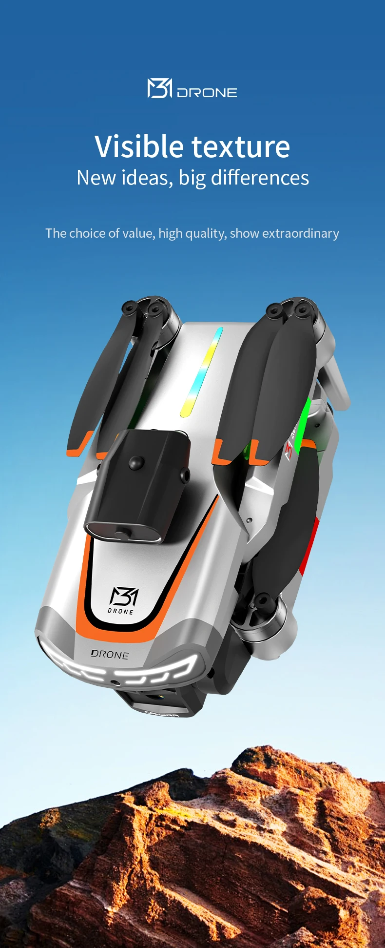 New M3 Drones 8K Brushed APP Mobile Phone Control Battery Life Time OF About 12 Minutes Positioning With Optical Flow Toys Gifts