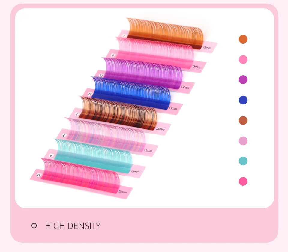Farbe klassische individuelle Wimpern Nerz Wimpern lila blau schwarz rosa orange gelb grün Premium Farbe Make-up Wimpern Farbe Zilien – Detail 10