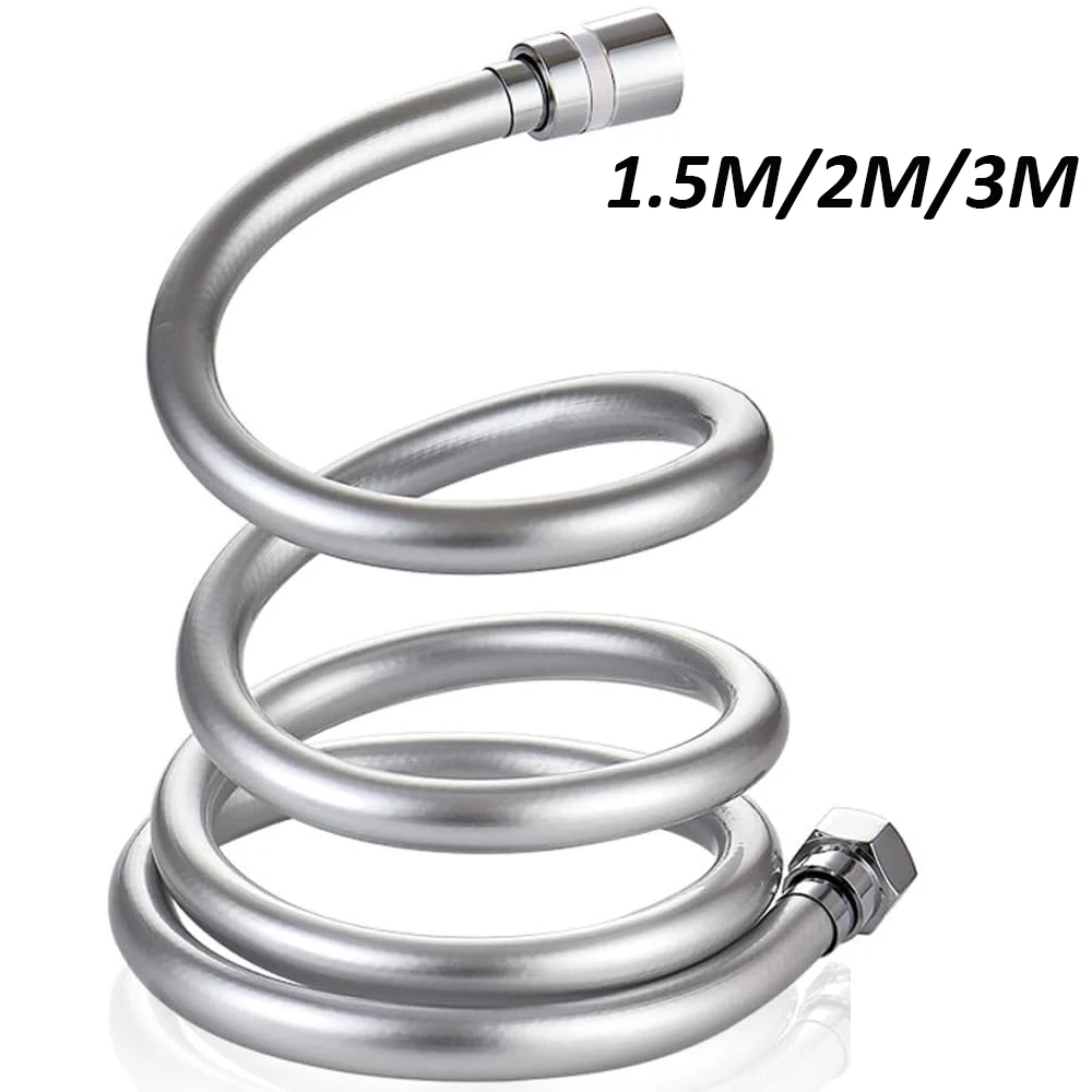Substituição de Prata da Mangueira do Chuveiro do Pvc Handheld Flexível Chuveiro do Banheiro Bens Tubo do Banho 1.5m 2m 3m