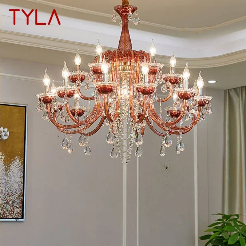 

TYLA Luxurious Style Crystal Pendant Lamp European Candle Lamp Art Living Room Restaurant Bedroom Villa Chandelier
