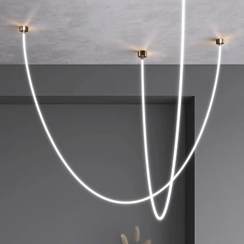 Minimalist Hose Chandelier Lamps Silicone Light 360 Degree Lighting Living Room LED Hanging Lamp for Dining Room Kitchen Lustre led chandelier ceiling chandelier