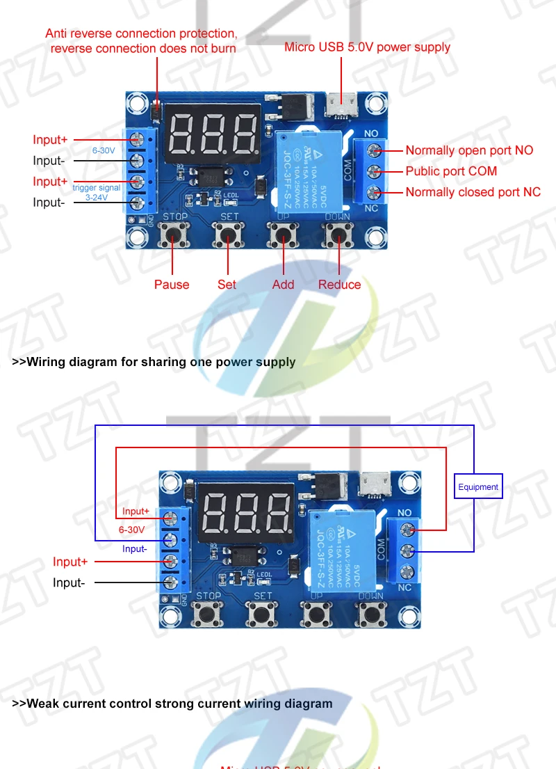 1 Kanal 5V Relais modul Zeit verzögerung Relais modul Trigger Aus/Ein Schalter Zeit zyklus 999 Minuten für Arduino Relais platine Rele – Detail 2