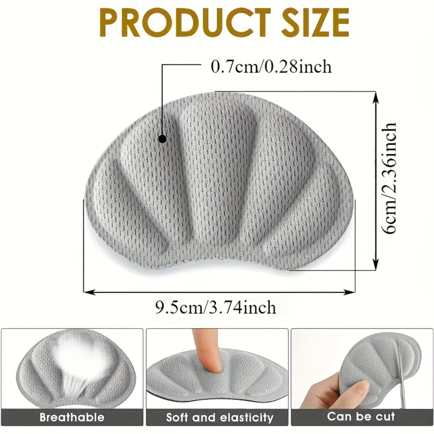 10 Pair Heel Grips Pads for Loose Shoes-Thick Cushion Liners with Insoles, Anti-Slip Blister Prevention Inserts-Volume-Boost