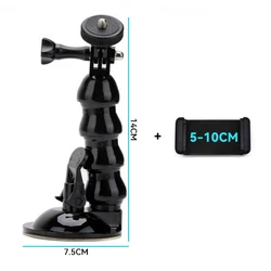 Universal Suction Cup Camera Car Mount with Tripod Adapter and Phone Holder - Kit 4