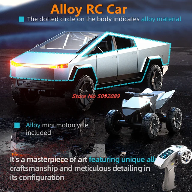 High Speed  1/20 RC Car Simulation Model Cars With Motorcycle Camping Equipment Cybertruck Vehicles Toys For Boys Kids Gifts 1