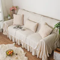 Ruffled Cotton Linen Sofa Cover Blanket Sofa Towel for Living Room Furniture Decor Tapestry Couch Cover for Sofas 1