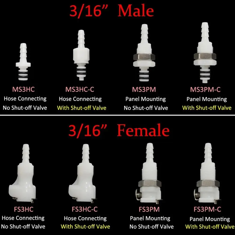 Plastic Hose Barb Quick Shut Off Coupling Connector