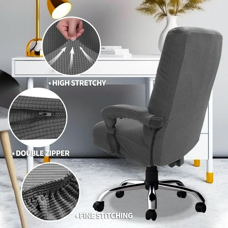 Jacquard Office Boss Chair Cover Elastic Boss Rotating Computer Chair Seat Case Stretch Gaming Chair Covers with Armrest Covers 4