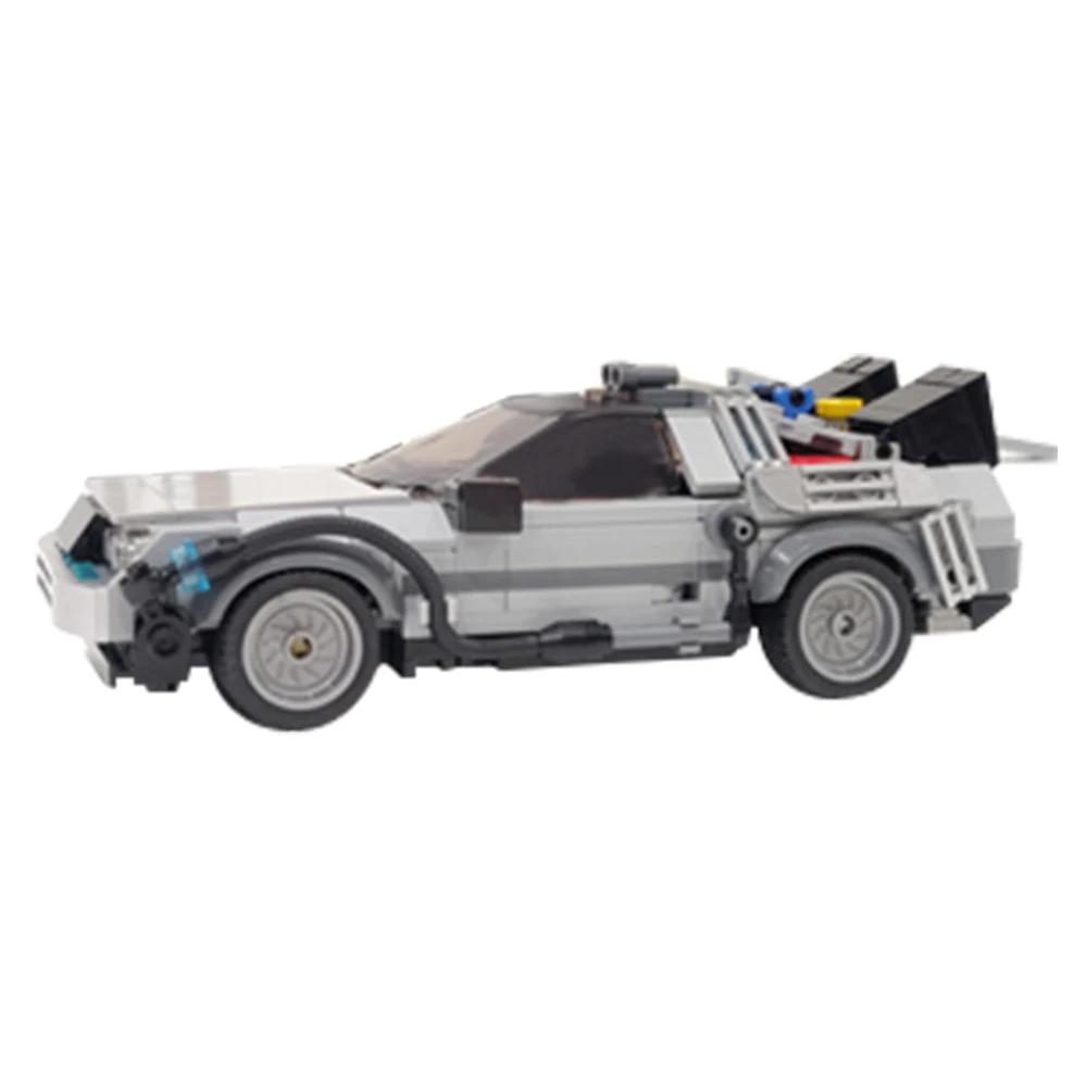 MOC Deloreaned 미래로 돌아 가기 레이싱 카 타임 머신 벽돌 기술 공상 과학 소설 트럭 빌딩 블록 어린이 장난감