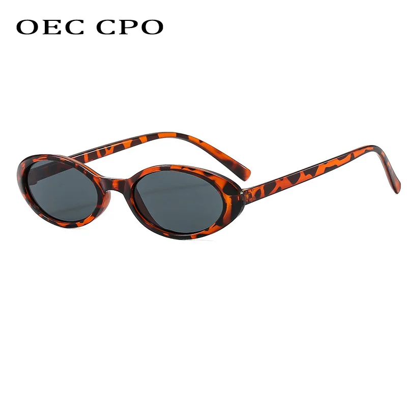 Vintage Sunglasses New Small Oval Sunglasses Women Men Trendy Vintage Hip Hop Cat Eye Sun Glasses Female Leopard Black Punk Eyewear UV400 Oculos