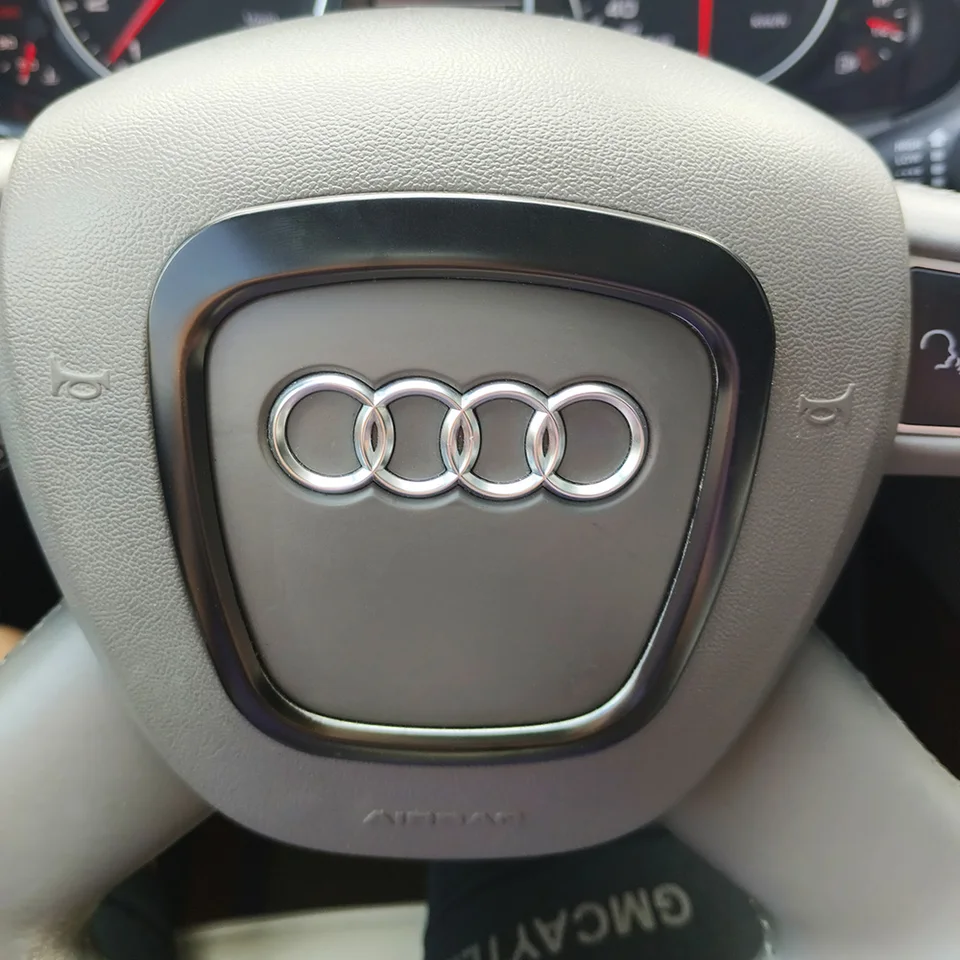 Embleme ARGENT Central De Volant Logo Pour AUDI A6 A8 A7 A4 A3 Q3 Q5 Q7