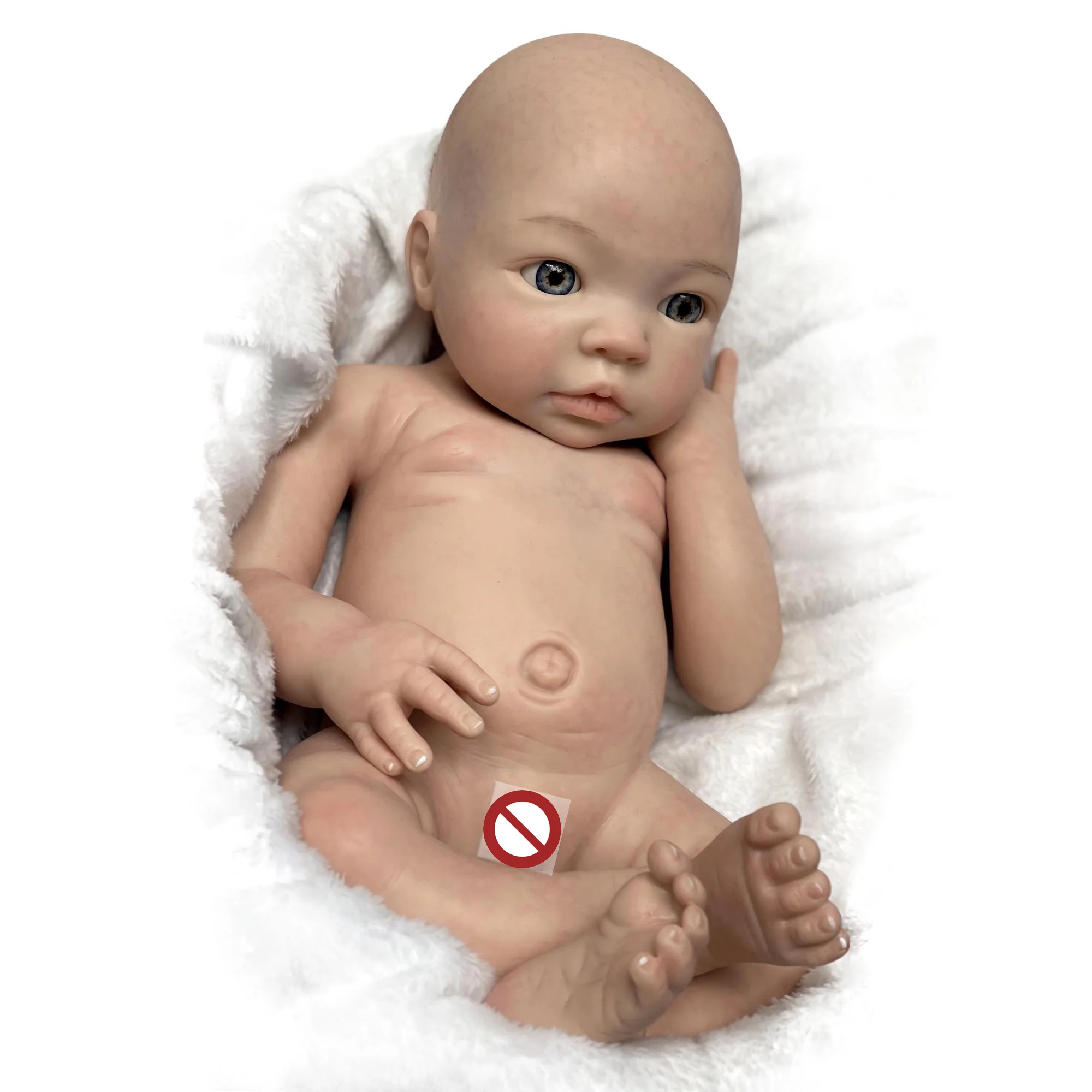 

18"Painted Soft Full Body Solid Silicone Bebe Reborn Doll Handmade Lifelike Realistic Doll bebé reborn de silicona cuerpo entero
