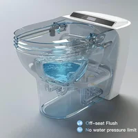Smart Bidet Tankless Toilet, Heated Toilet Seat with Nightlight, Foot Sensor, LED Display, Warm Water and Dry, Remote Control 2