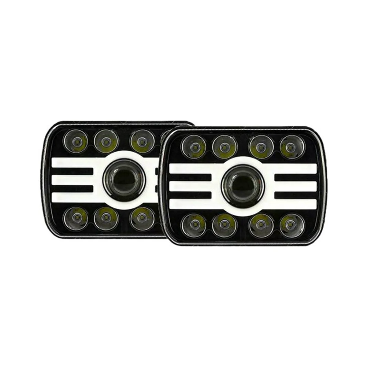 

Фары головного света 240 Вт 5x7 дюймов 7x6 дюймов, Ближний и Дальний свет, гало DRL для Wrangler XJ YJ, 1 пара