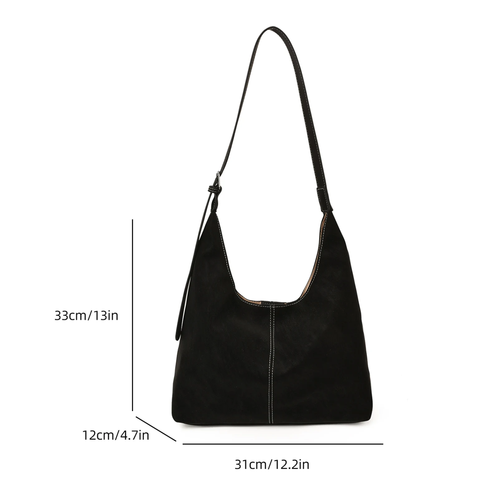 Women PU Leather Shoulder Bag Fashion Underarm Bag with Adjustable Strap Hobo Bags for Travel Dating Shopping