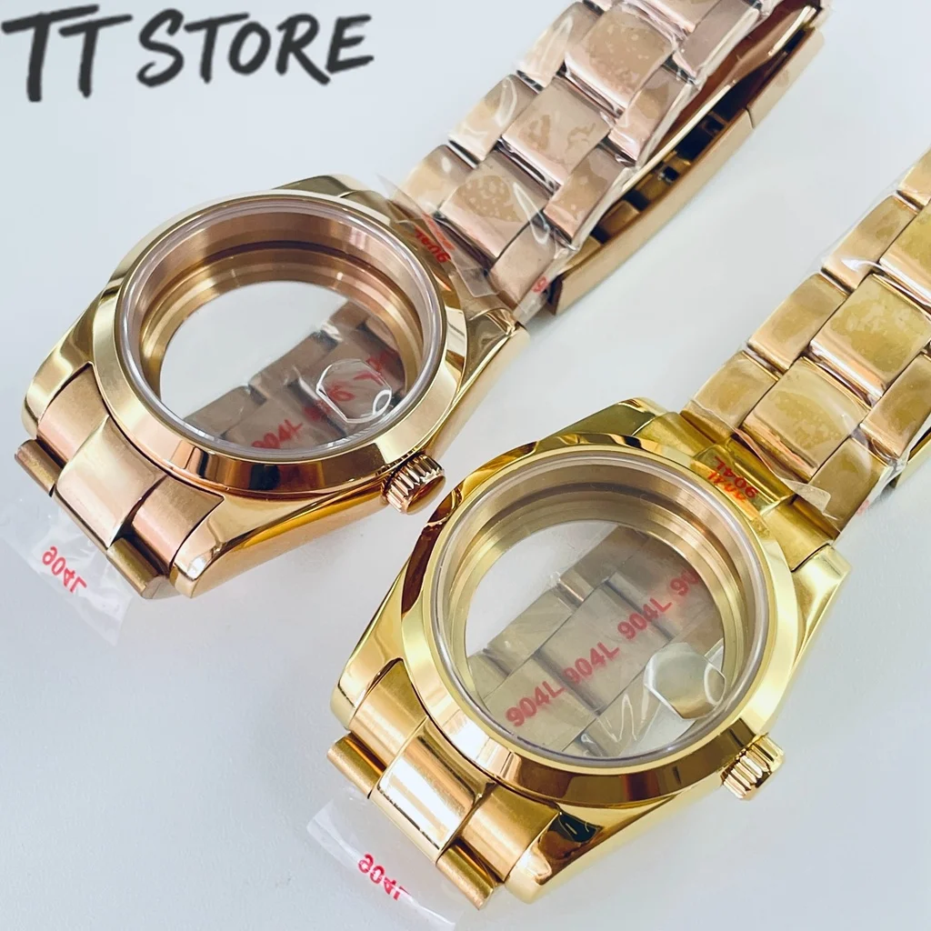 Gold Rose Watch Case with Top Waterproof Sapphire Crystal
