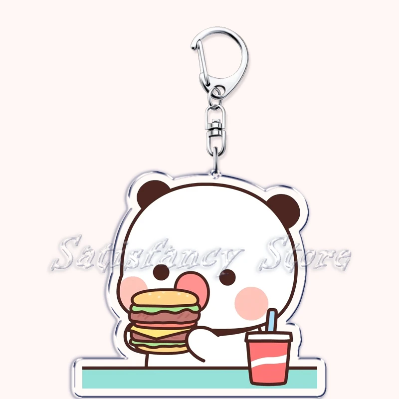 Bubu Dudu Cartoon Weiß und Grau Paar Bären Schlüsselanhänger Ring für Zubehör Tasche Anhänger Schlüsselanhänger Schmuck Fans Liebhaber Geschenke – Detail 23