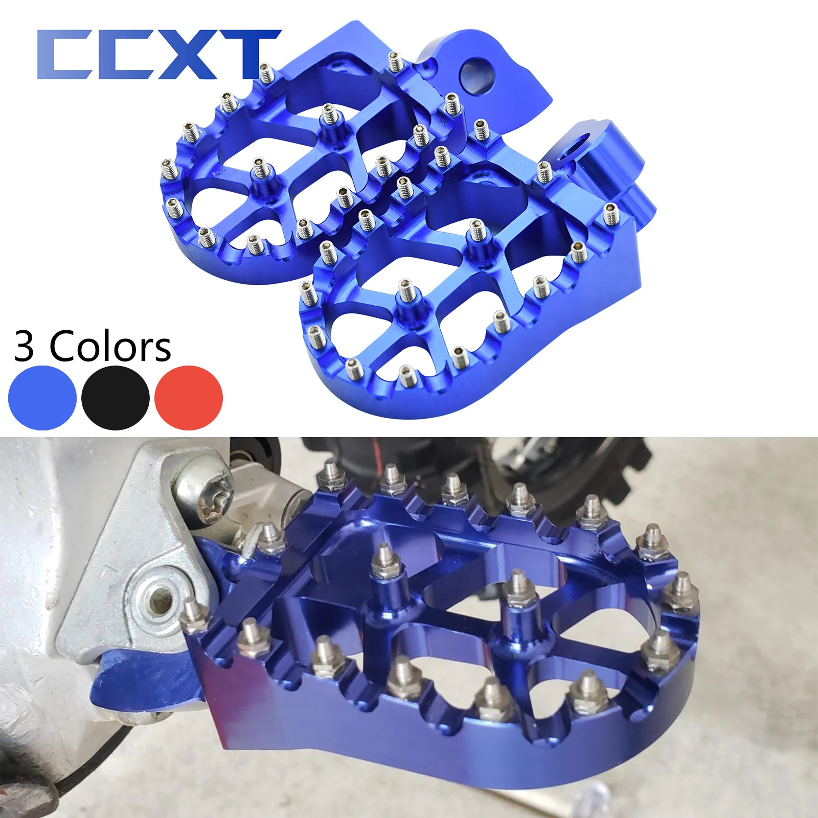 CNC Aluminum Footpegs Pedals Footrest Foot Pegs For Yamaha WR250F WR400F WR426F WR450F WR250R WR250X 1999-YZ250F YZ450F motorcycle accessories motorcycle footrests motorcycle foot pedals